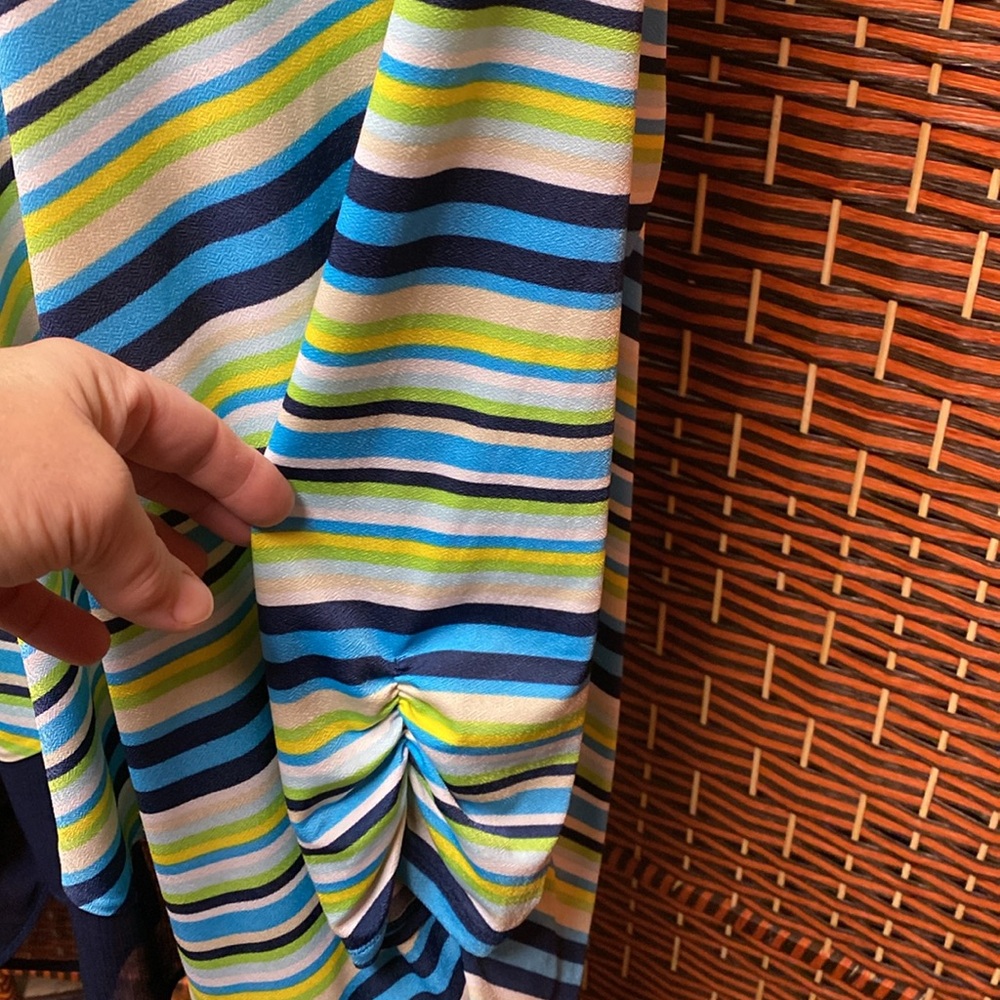 Ruby Rd. Blue and Green Striped Tunic - Picture 3 of 6